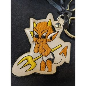 Orange Baby Devil Ed Hardy Key Chain Collectible New Black Velvet Box new